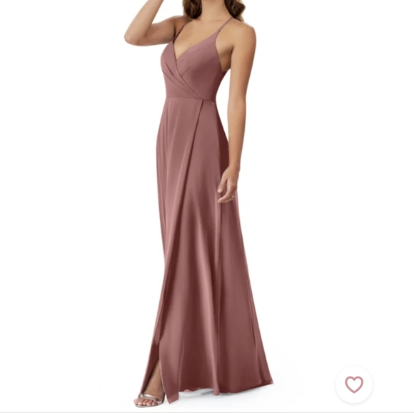 Azazie Davis Bridesmaid Dress in Desert Rose - Picture 3 of 5